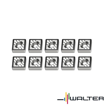 Jogo de Pastilhas Metal Duro Torneamento para Aço Raio com 10 Peças 1,6mm SNMA1506 WALTER