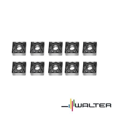 Jogo de Pastilhas para Tornear e Desbastar com 10 Peças Inox SNMG120408-MM5 WSM10S WALTER