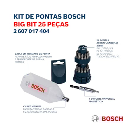 Jogo de Pontas Big-Bit 25 Peças 2607017404 BOSCH-3ed7cb4b-5fea-4756-bc2e-ba47c74a215c