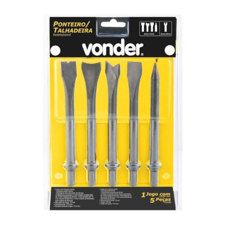 Jogo de Ponteira para Martelete Rebarbador 5 Peças MR 190 3341190050 VONDER-c5202193-e2ca-4669-98e9-81b1f2df9304