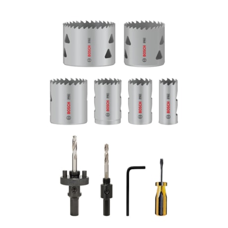 Jogo de Serra Copo Bimetal 22mm a 64mm de 12 Peças 2608900524 BOSCH