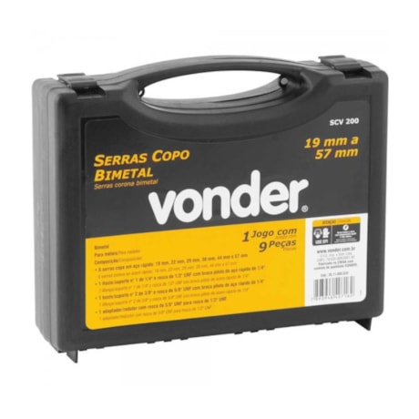 Jogo de Serra Copo Bimetal em Aço 19-57mm 9 Peças SCV 200 3511000020 VONDER-dbbdb149-6e0a-4e58-b886-4c73aa5ffe41