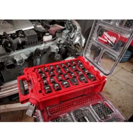 Jogo de Soquete de Impacto Sextavado 10 a 24mm e 3/8