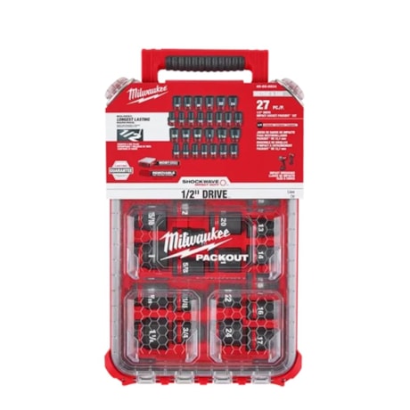 Jogo de Soquete de Impacto Sextavado 10 a 24mm e 3/8