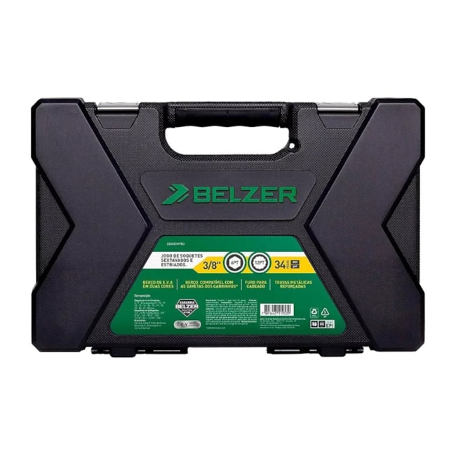 Jogo de Soquete Estriado 3/8