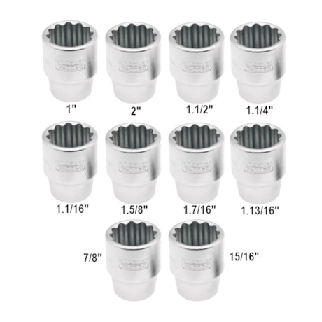 Jogo de Soquete Estriado 7/8