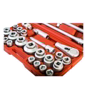 Jogo de Soquete Estriado de 21 a 65mm Encaixe de 3/4