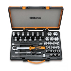 Jogo de Soquete Estriado Encaixe 1/2