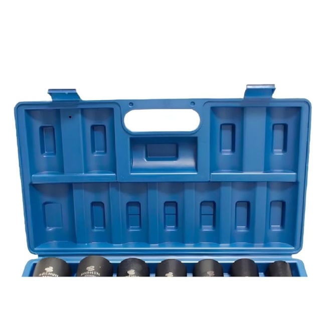 Jogo de Soquete Longo Impacto Sextavado 17 a 38mm Encaixe 3/4