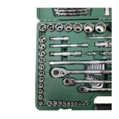 Jogo de Soquete Sextavado Estriado 4 a 32mm com 150 Peças ST09510SJ SATA Jogo de Soquete Sextavado Estriado 4 a 32mm com 150 Peças ST09510SJ SATA