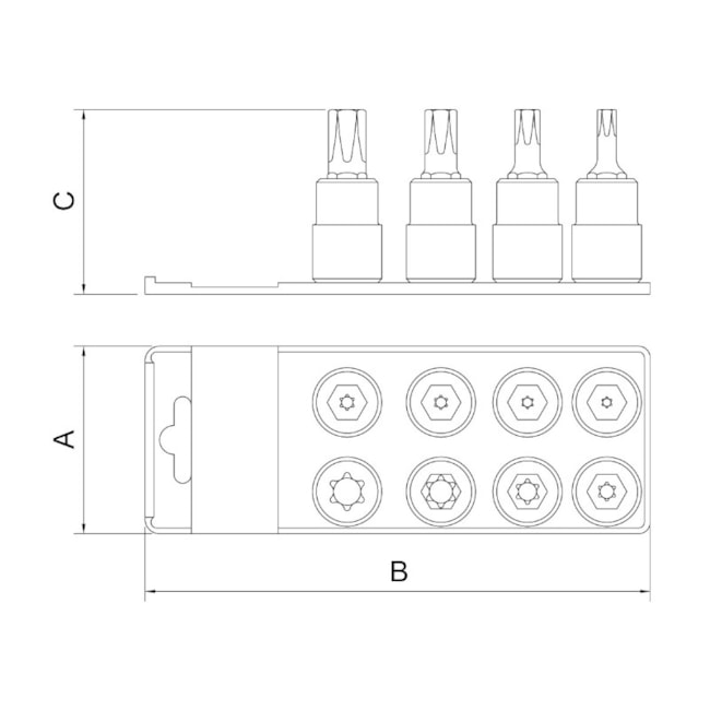 Jogo de Soquete Torx 8 Peças 44844/508 TRAMONTINA PRO-4597ec70-1d13-44ec-b875-71a28fbdcc40