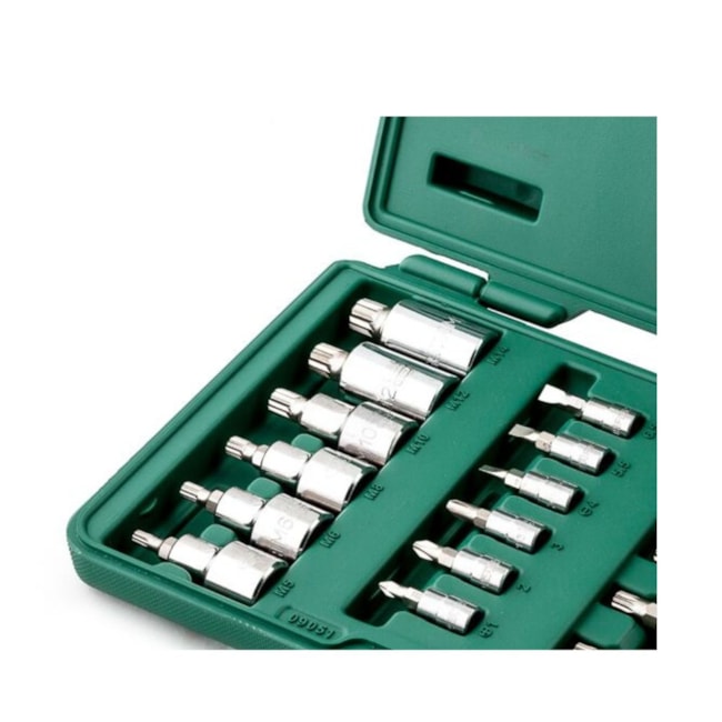 Jogo de Soquetes Bits 5 a 14mm Encaixe 1/4