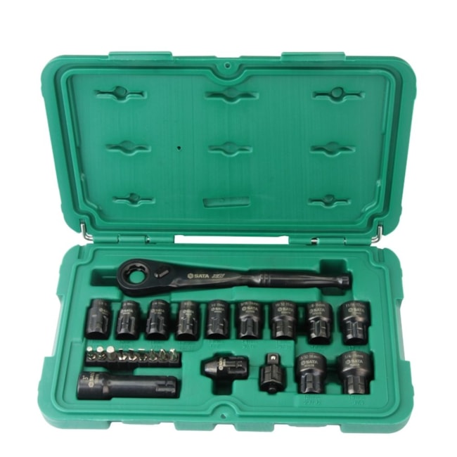 Jogo de Soquetes com Catraca Pass-Thru X6 3/8