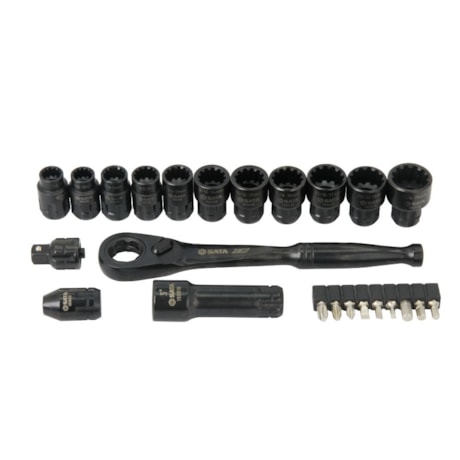 Jogo de Soquetes com Catraca Pass-Thru X6 3/8