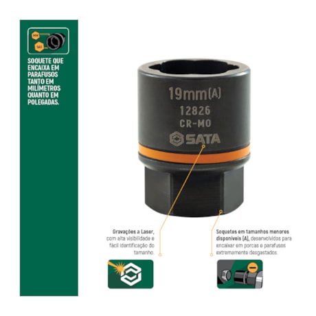 Jogo de Soquetes de Extração Bolt Biter com 13 Peças ST09137 SATA-95d11381-4a64-4927-92cd-f2f7b07eae44