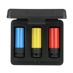 Jogo de Soquetes de Impacto Sextavado 17 a 21mm 1/2'' com 3 Peças R63043003 GEDORE RED