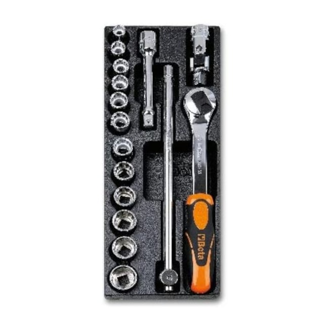 Jogo de Soquetes e Acessórios com 16 Peças 1/2