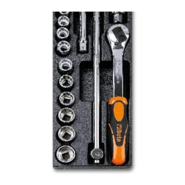 Jogo de Soquetes e Acessórios com 16 Peças 1/2