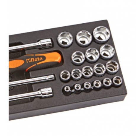 Jogo de Soquetes e Acessórios com 22 Peças 3/8