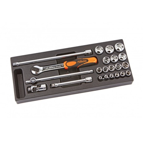 Jogo de Soquetes e Acessórios com 22 Peças 3/8