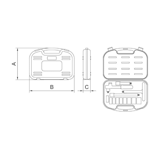 Jogo de Soquetes e Acessórios Isolados 1000V de 1/2