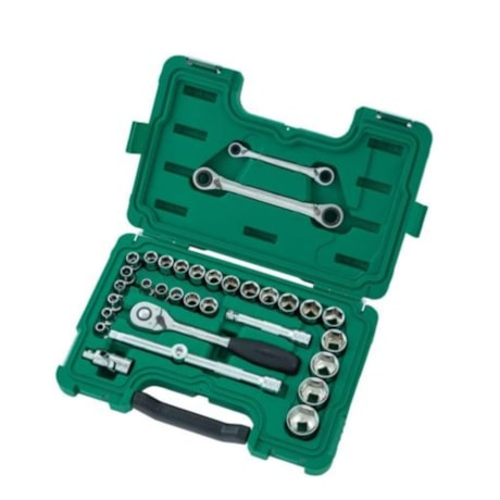 Jogo de Soquetes e Chaves 8 a 34mm Encaixe 1/2