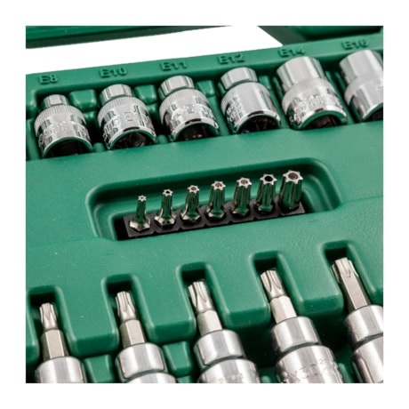 Jogo de Soquetes e Chaves E-Torx de 1/4