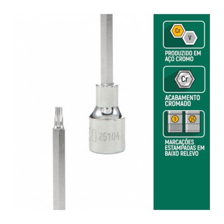 Jogo de Soquetes e Chaves E-Torx de 1/4