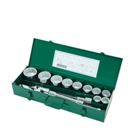 Jogo de Soquetes Estriado 30 a 60mm Encaixe 3/4