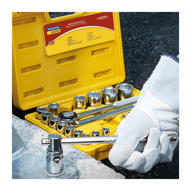 Jogo de Soquetes Estriado Encaixe 1/2