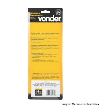 Jogo de Soquetes Hexagonal 4 a 17mm x 1/2