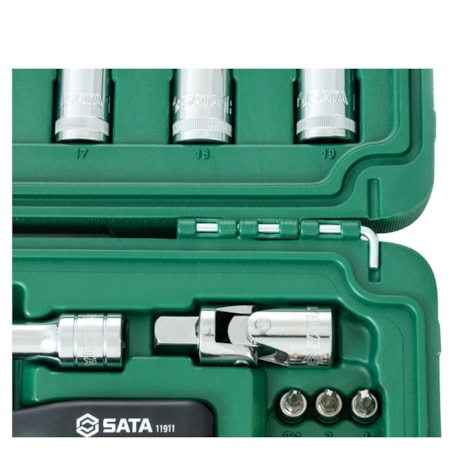 Jogo de Soquetes Sextavado 10 a 32mm Encaixe 1/2