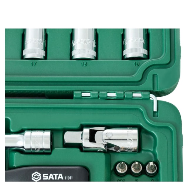 Jogo de Soquetes Sextavado 10 a 32mm Encaixe 1/2