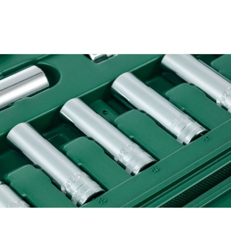 Jogo de Soquetes Sextavado 10 a 32mm Encaixe 1/2