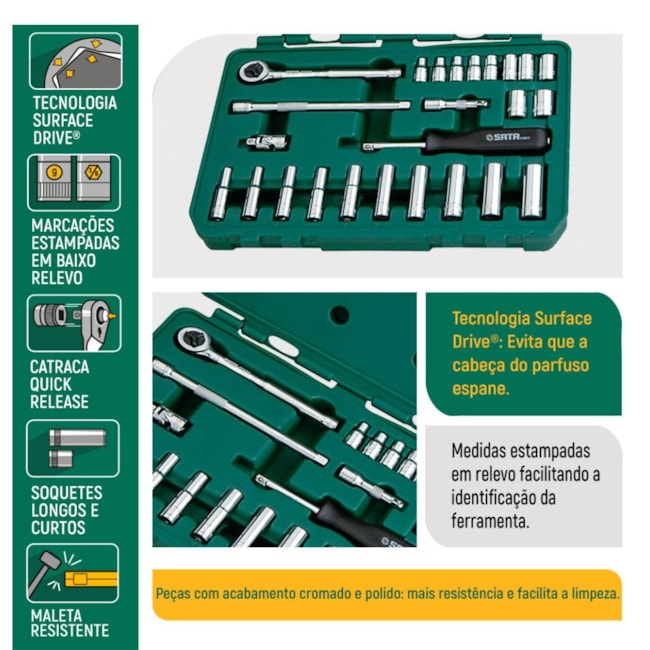 Jogo de Soquetes Sextavado 5/32