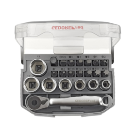 Jogo de Soquetes Sextavado com Encaixe 1/4'' 23 peças R49005023 GEDORE RED
