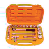 Jogo de Soquetes Sextavados 1/2" e Acessórios 23 Peças 44831/222 TRAMONTINA PRO Jogo de Soquetes Sextavados 1/2" e Acessórios 23 Peças 44831/222 TRAMONTINA PRO