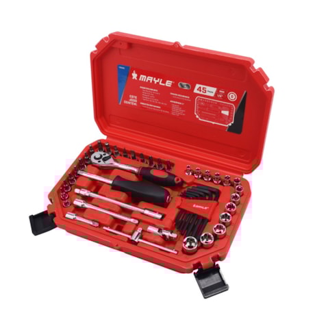 Jogo de Soquetes Sextavados 4 a 14mm Encaixe 1/4