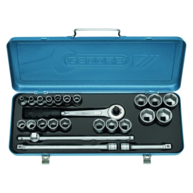 Jogo de Soquetes Sextavados de 10 a 32mm com Catraca 24 Peças 19KM GEDORE-505f80c2-dc3d-417a-95b6-ad6d73c047e9