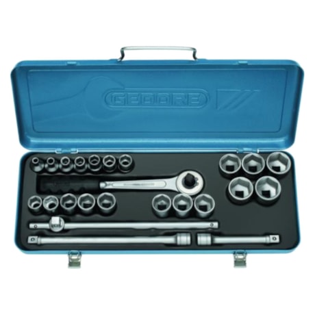 Jogo de Soquetes Sextavados de 10 a 32mm com Catraca 24 Peças 19KM GEDORE-27c6483b-f042-46c5-937d-eb7ebb8381ef