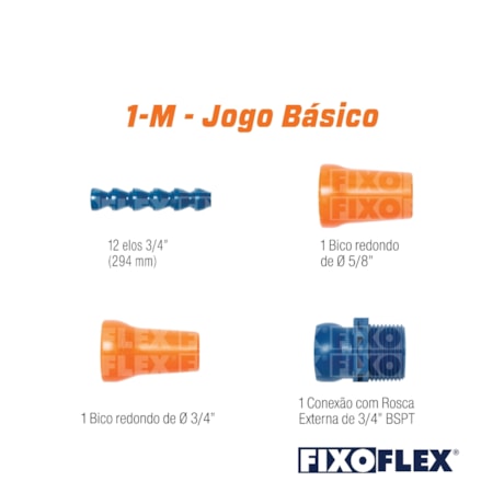 Jogo Fixo Flex Básico com 15 Peças 1-M TAPMATIC
