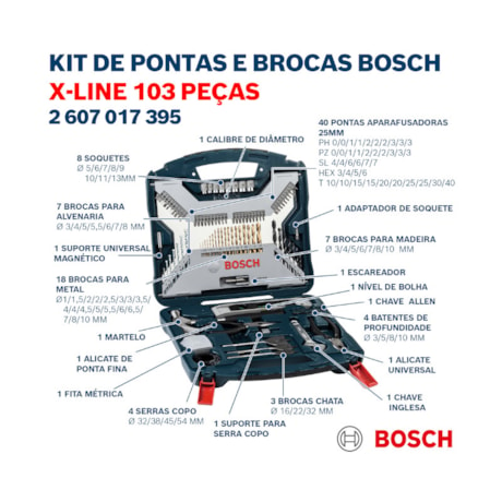 Jogo Pontas Brocas em Titânio X-Line com 103 Peças 2607017395 BOSCH-9fade895-8ffe-4bce-a141-099b730330a0