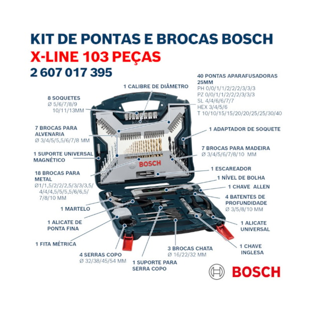 Jogo Pontas Brocas em Titânio X-Line com 103 Peças 2607017395 BOSCH-f4ea4532-5ba5-4f28-bf40-1ccceb8c92c2