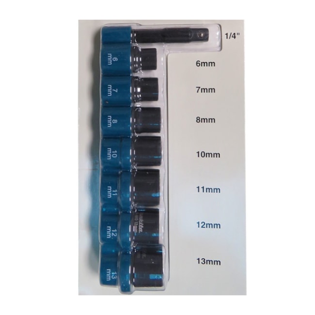 Jogo Soquetes de Impacto 8mm a 18mm Encaixe 1/4