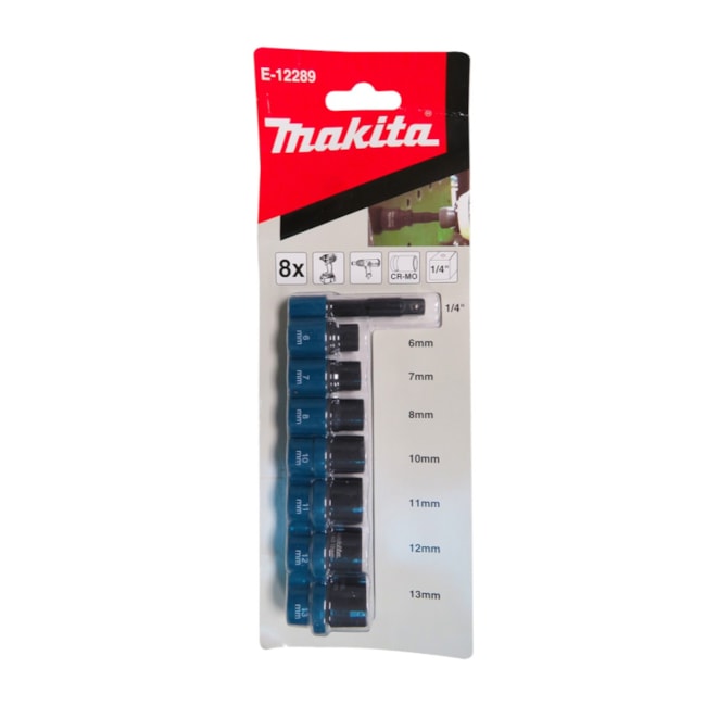 Jogo Soquetes de Impacto 8mm a 18mm Encaixe 1/4