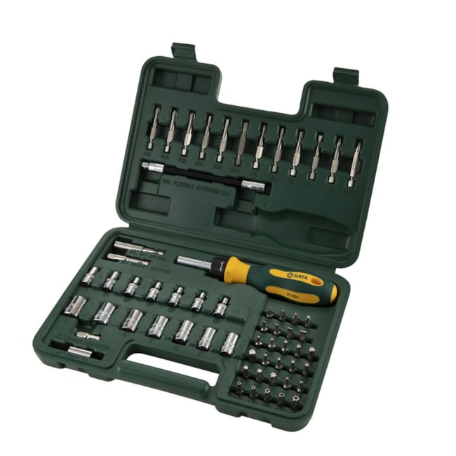 Jogo Soquetes Sextavado 3.5 a 14mm Bits Encaixe 1/4