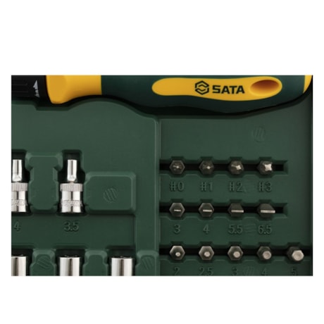 Jogo Soquetes Sextavado 3.5 a 14mm Bits Encaixe 1/4