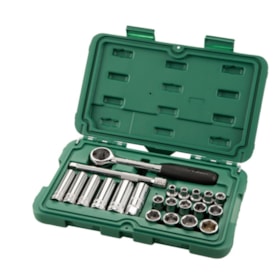 Jogo Soquetes Sextavado 6 a 19mm Encaixe 3/8