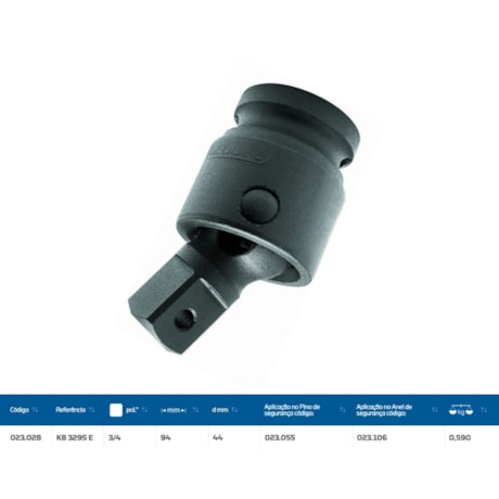 Junta Universal de Impacto Encaixe 3/4