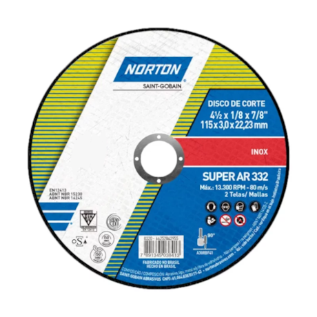 Kit 10 Discos de Corte para Aço Inox 4.1/2